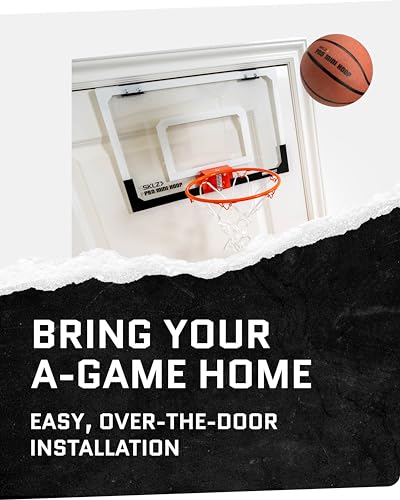 SKLZ Pro Mini Indoor Basketball Hoop - Portable Over The Door Hoop for Home, Dorms, and Offices