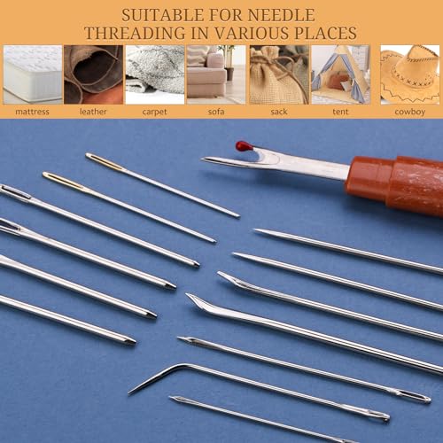 Heavy Duty Sewing Needles Set for Leather Repair - 18 PCS