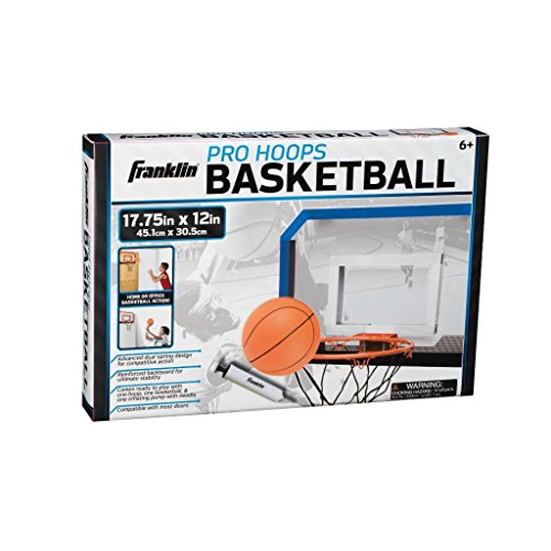 Mini Basketball Hoop for Kids - Over the Door with Ball and Pump, Pro Style Rim, Shatter Resistant Backboard