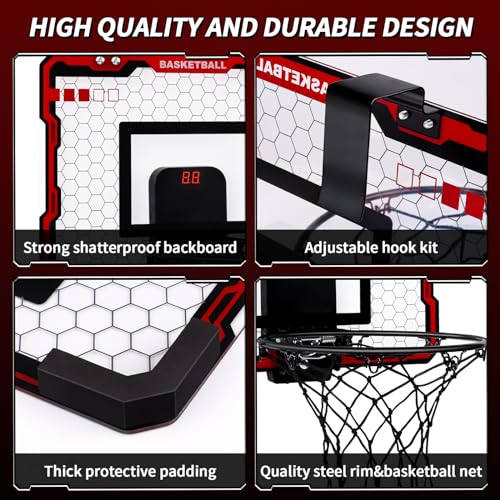 Indoor Mini Basketball Hoop with Electronic Scoreboard for Kids – Ideal for Bedroom or Office