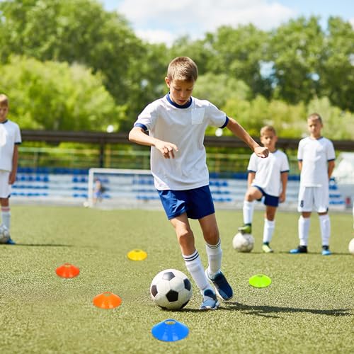 Full Size Soccer Goal Set with Nets and Training Cones for Kids and Adults