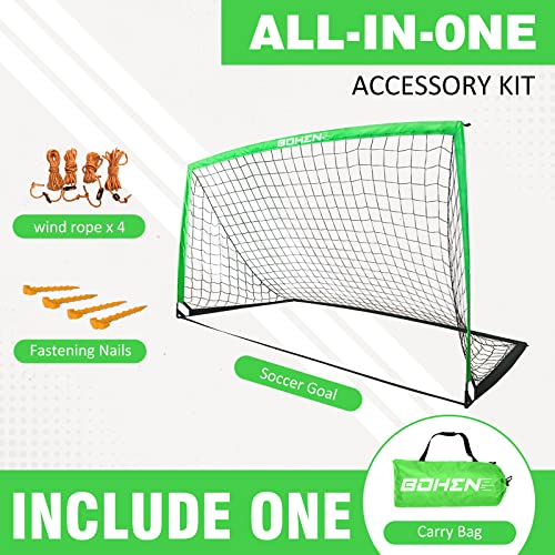 BOHEN Portable 9x5FT Soccer Goal & Mini Basketball Hoop for Indoor Fun