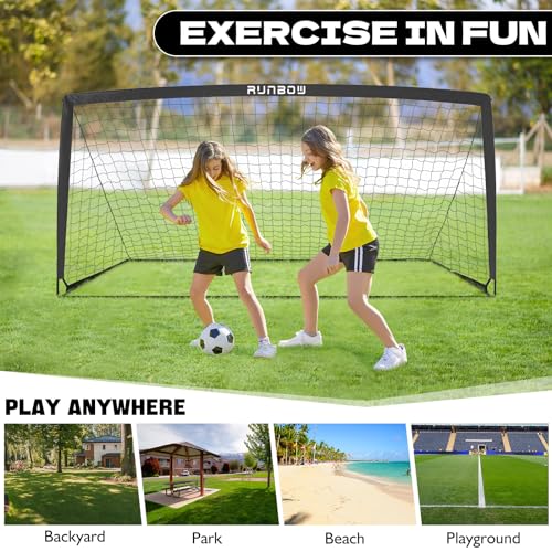 Portable Kids Soccer Goal - 9x5 ft with Carry Bag