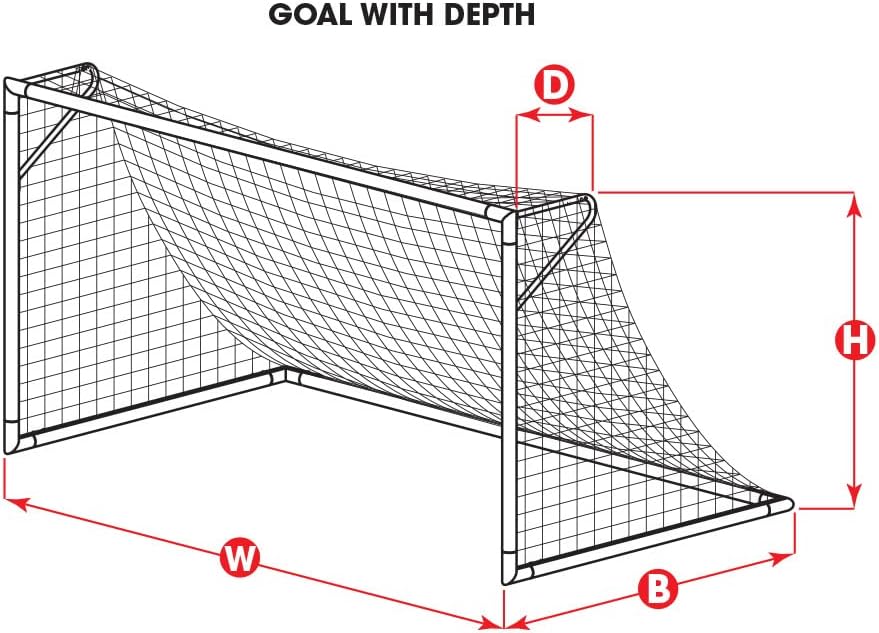 Soccer Goal Net - 8'H x 24'W x 3'D x 8 1/2'B