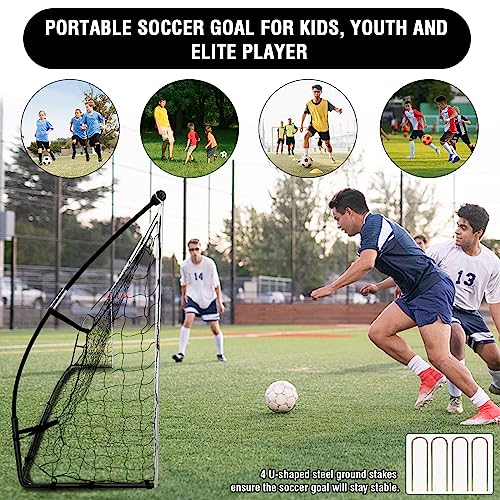 Portable Soccer Goal for Kids and Adults, 12 * 6FT, 10 * 6.6FT or 8 * 5FT Soccer Goal Net, Folding with Carry Bag and Ground Stakes