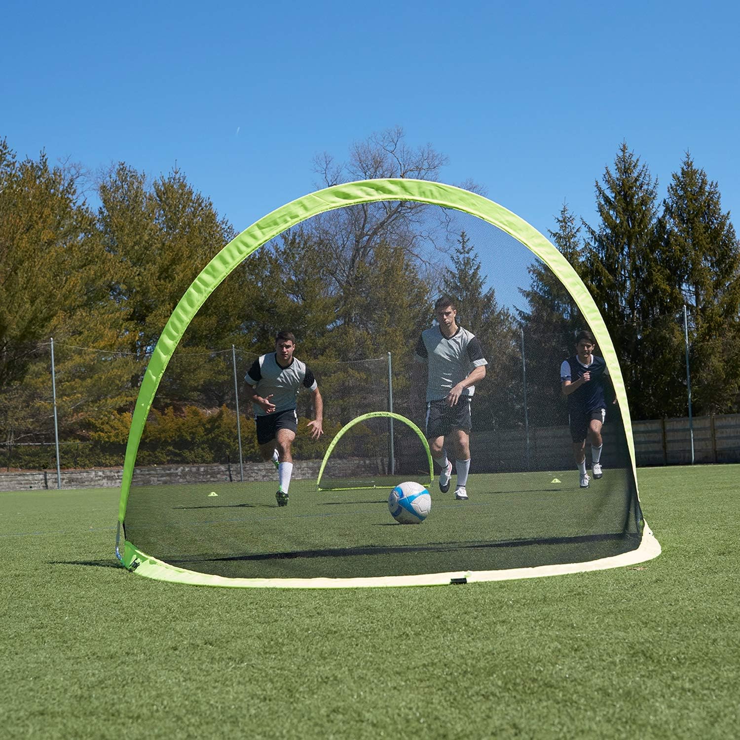 Pop-Up Dome Shaped Soccer Goals - Indoor/Outdoor, Folds for Storage - Multiple Sizes